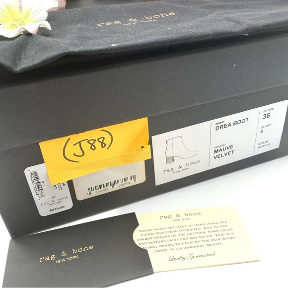 🧣HP🧣NIB Rag & Bone Drea Boot In Mauve Velvet, 36/6 - Picture 16 of 16
